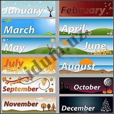 Названия месяцев, дней недели и времён года на английском языке