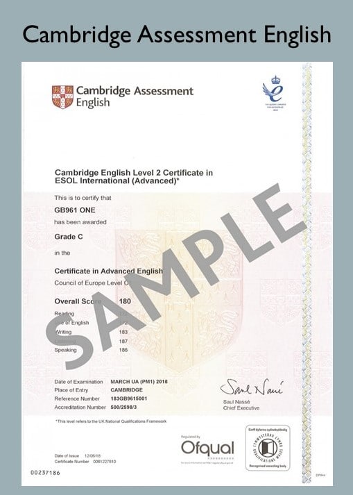cambridge assessment english certificate