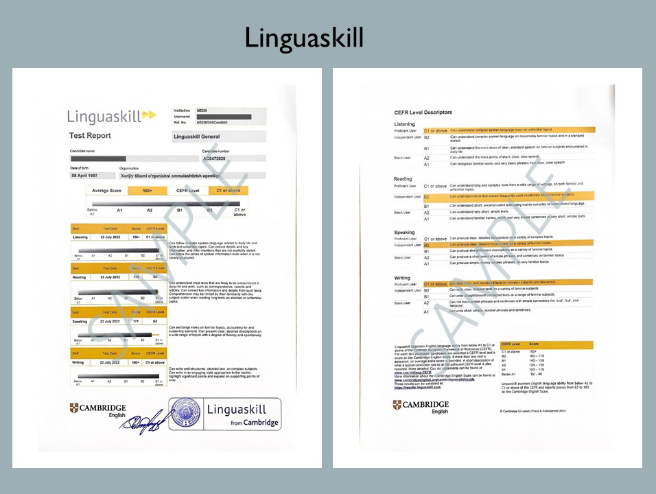 linguaskill certificate